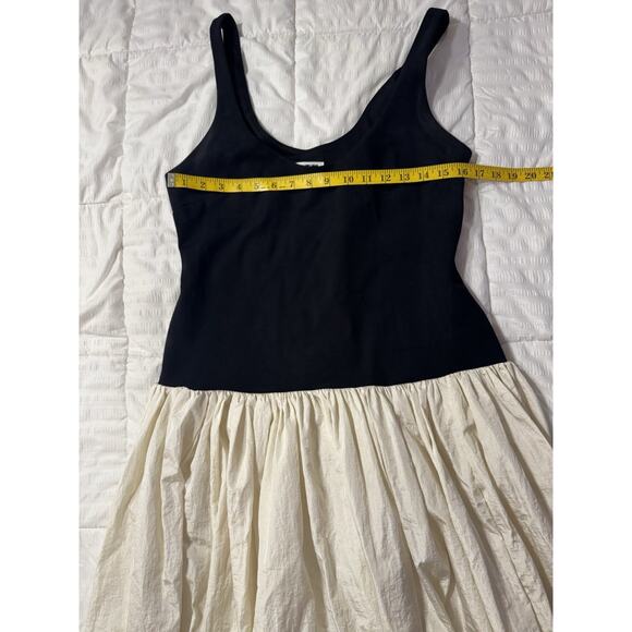 Target x Future Collective Women's Sleeveless Dress Black Cream Drop Waist Midi - Picture 4 of 6